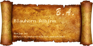 Blauhorn Albina névjegykártya